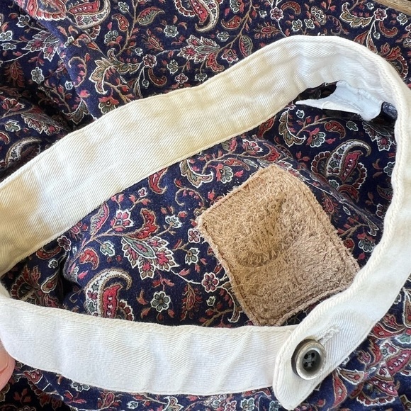 Wahoo Wah Maker Frontier Old Western Henley Shirt Blue Paisley Banded Collar XL - Picture 12 of 12